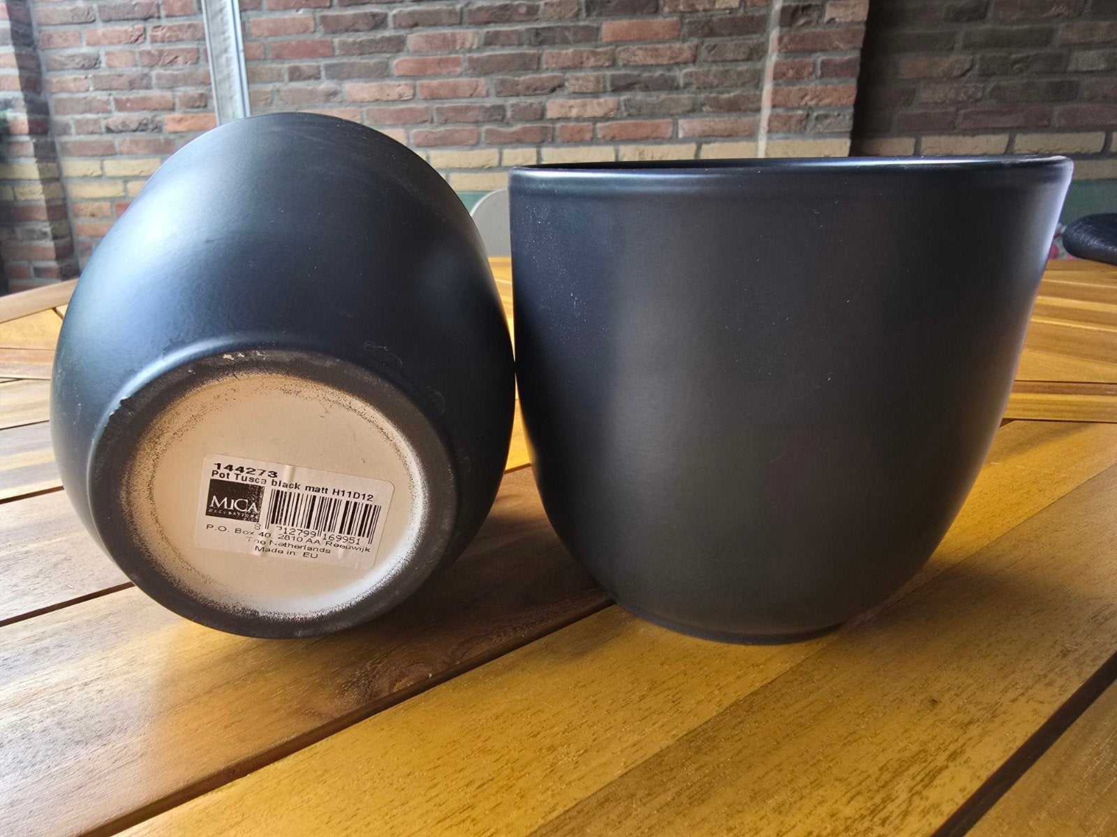 Mica pot Tusca zwart mat H11D12, Rond, Binnen, Ophalen of Verzenden, Zo goed als nieuw