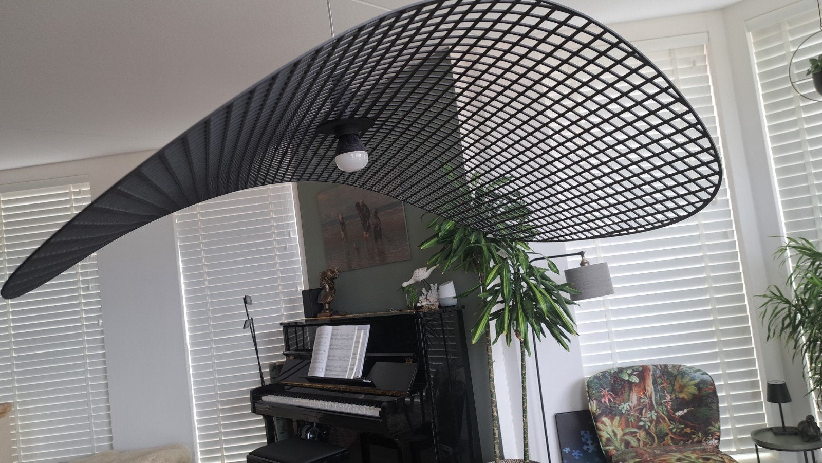 zwarte Grid hanglamp van studio Henk, Ophalen, Overige materialen, E14 (klein), Zo goed als nieuw