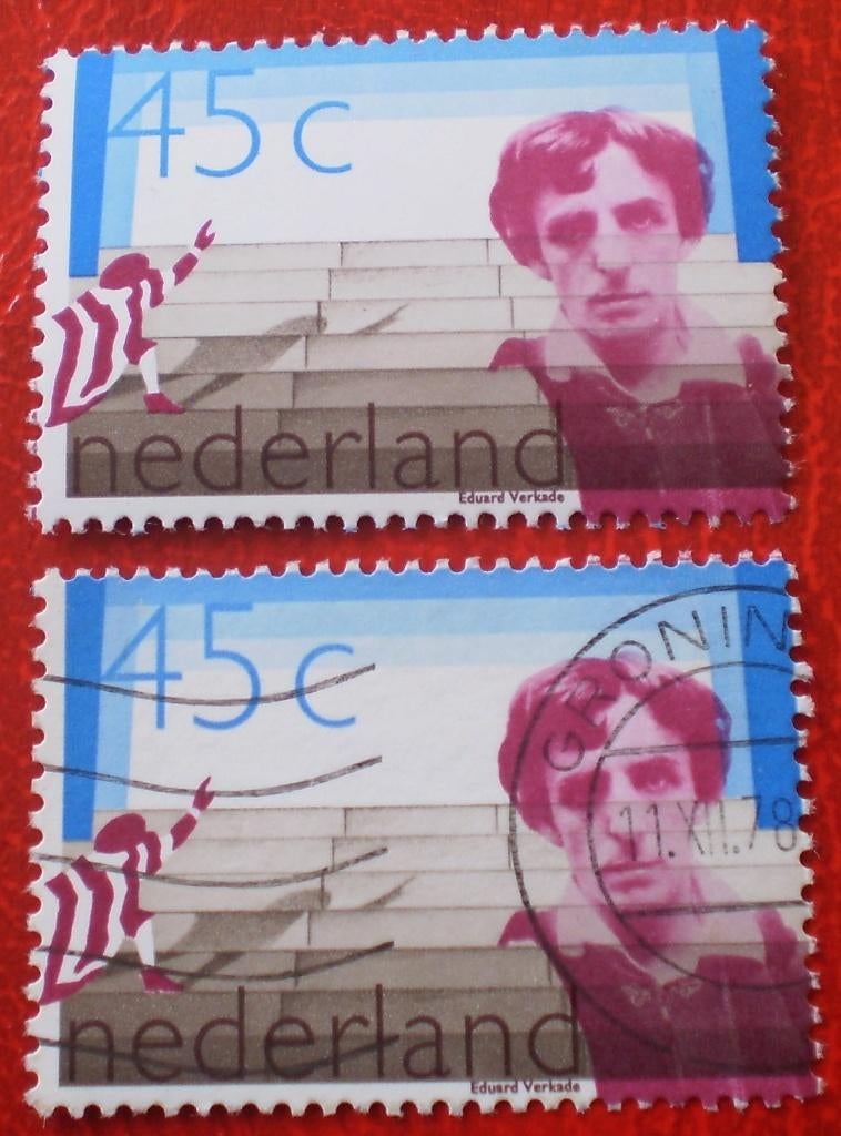 NL - Eduard Verkade - 1x Postfris / 1x Gestempeld 45c, Verzenden, Na 1940, Postfris