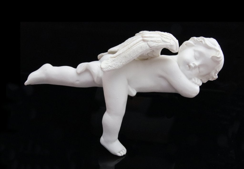 Mini urn cherubijn lig beentje over de rand, Ophalen of Verzenden, Nieuw
