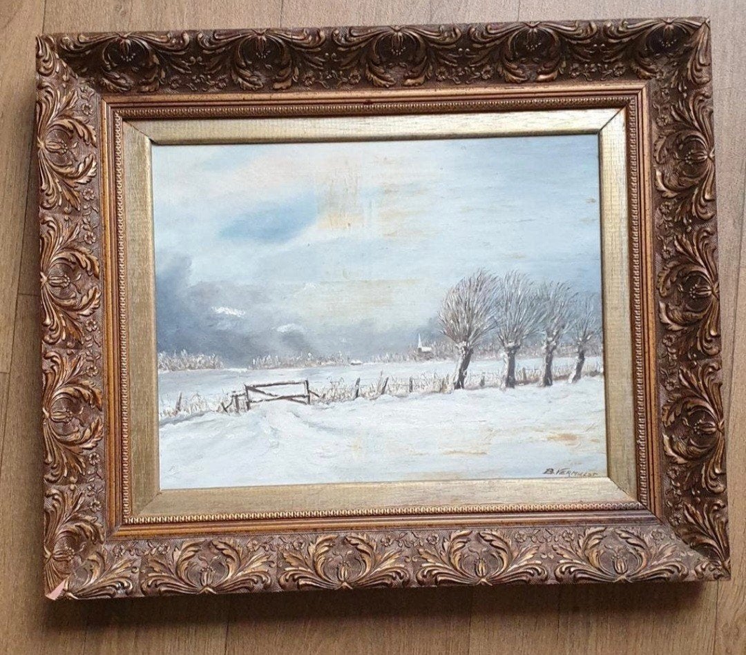 Schilderij, olieverf op linnen, gesigneerd B. Vermulst., Ophalen of Verzenden