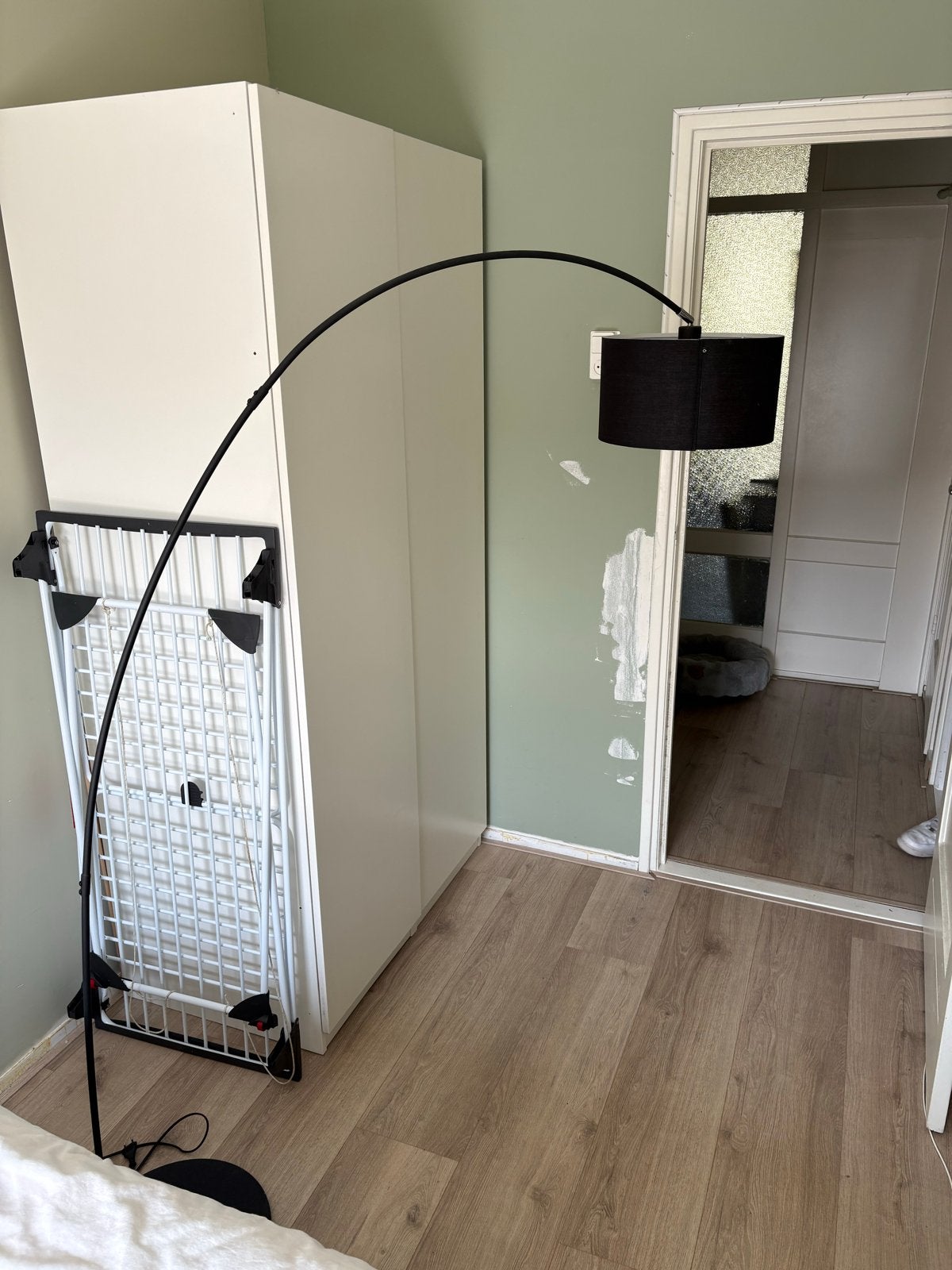 Moderne booglamp met zwarte kap, Ophalen, Nieuw, E27 (groot), Metaal