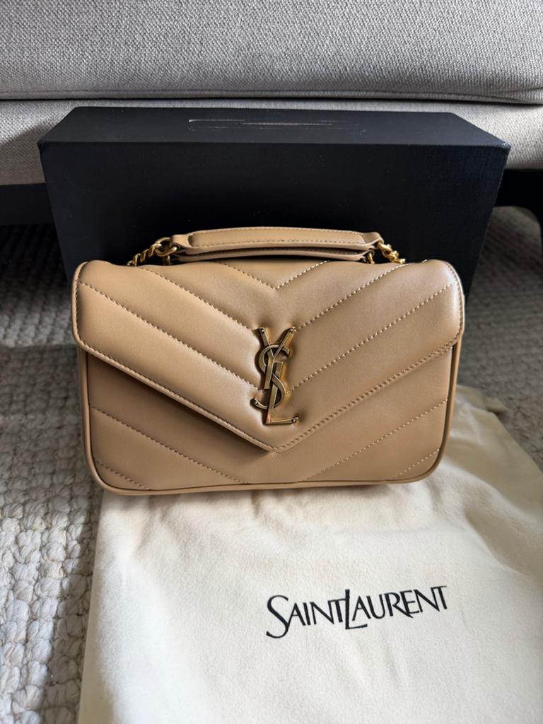 Saint Laurent YSL schoudertasje beige, Ophalen of Verzenden, Zo goed als nieuw, Beige, Schoudertasje