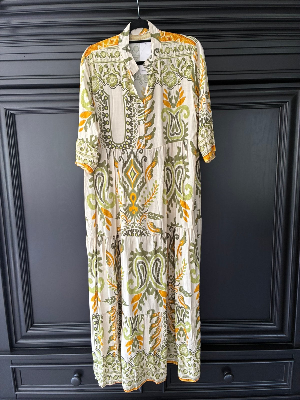 Leuke lange zomerjurk Made in Italy - nieuw-, Maat 42/44 (L), Nieuw, Onder de knie, Meerkleurig
