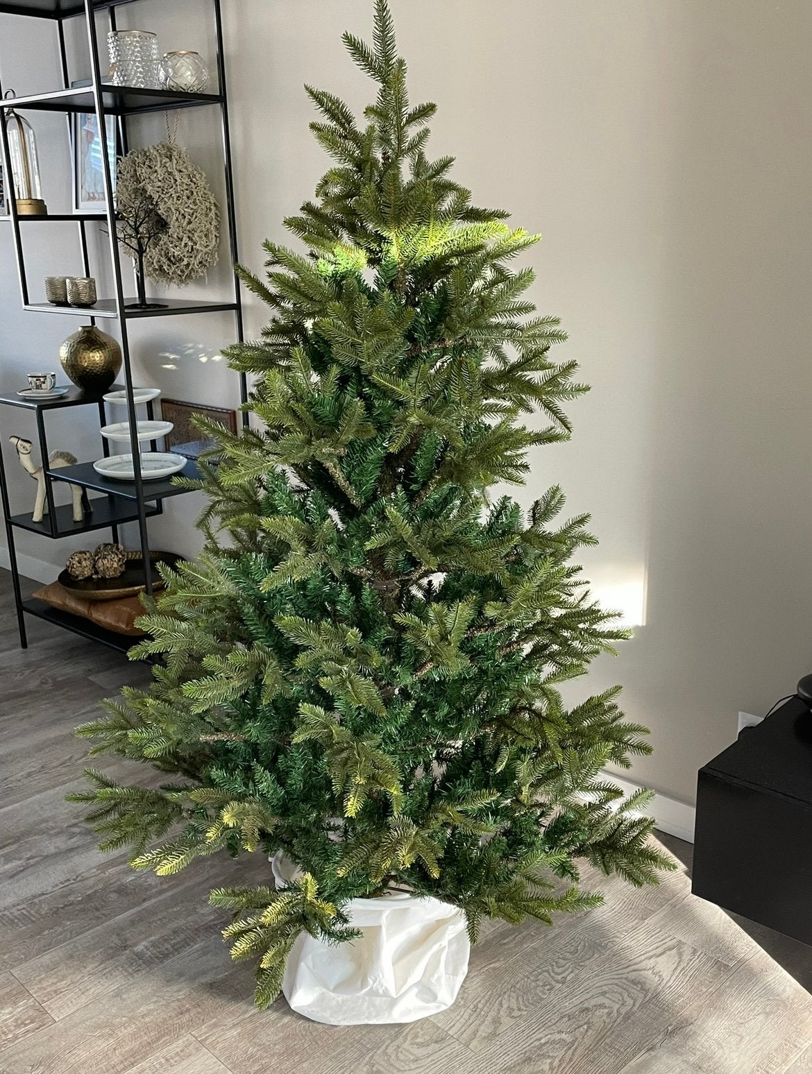 Prachtige kunst kerstboom 175 hoog + voet + manchet, Ophalen, Zo goed als nieuw