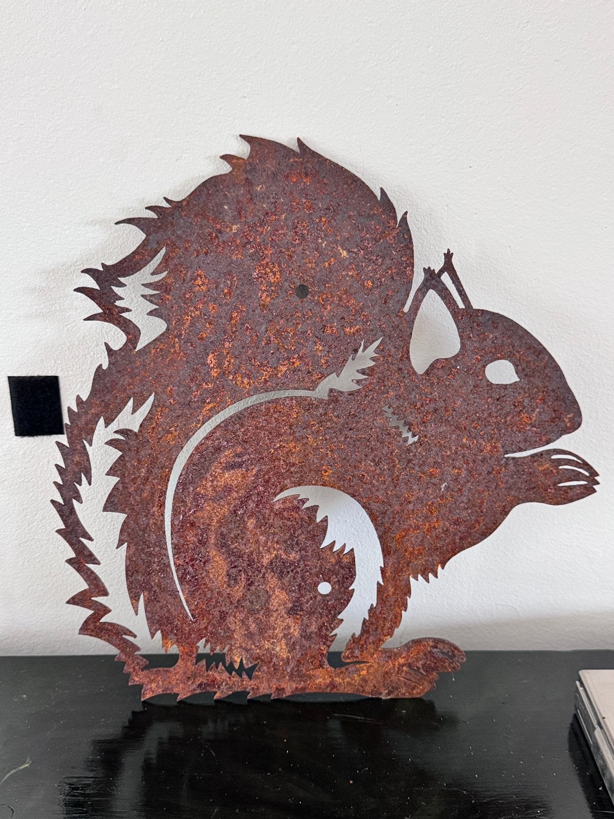 Metalen eekhoorn tuindecoratie - Roest silhouet 28 cm, Tuin en Terras, Ophalen of Verzenden
