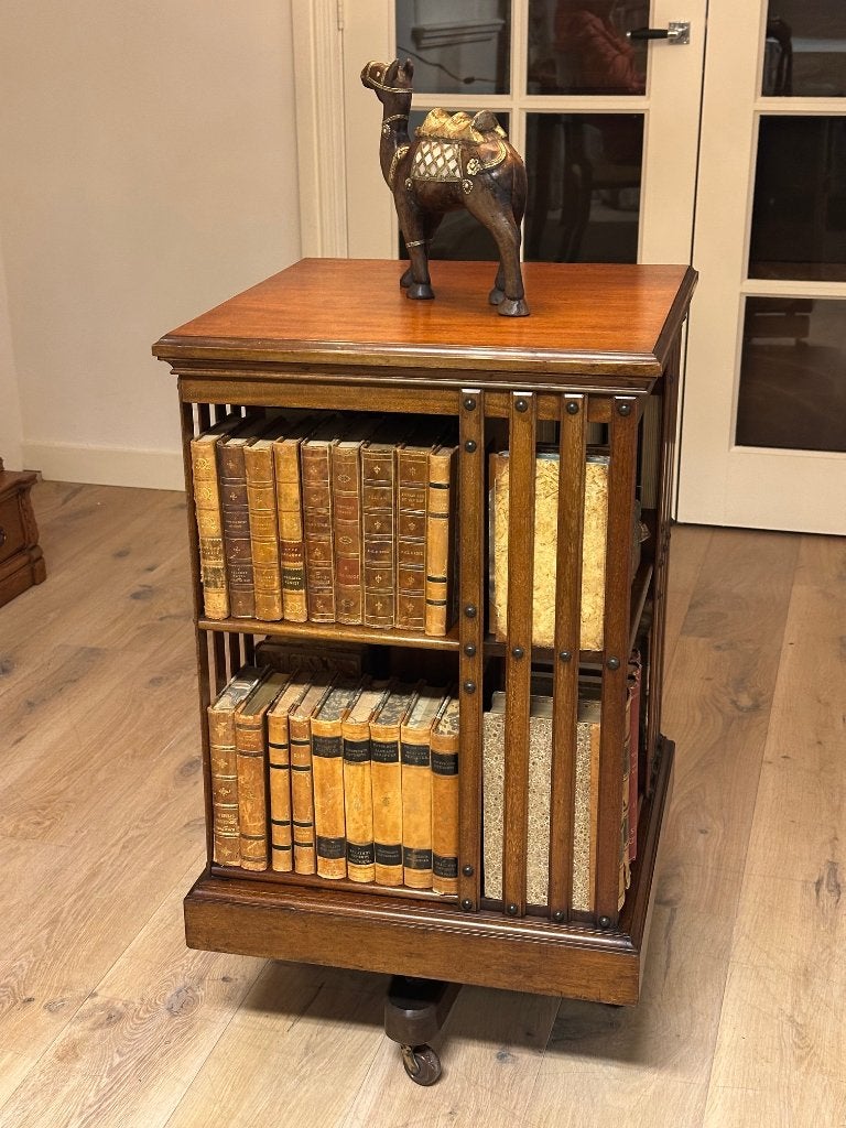 Antieke mahoniehouten boekenmolen, Ophalen of Verzenden