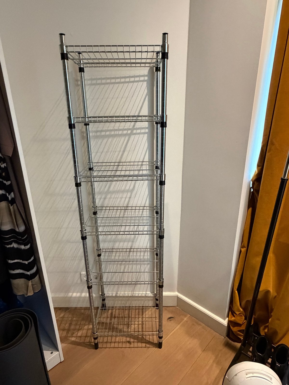 Ikea Practical Chrome Metal Shelving Unit – 6 Shelves, Huis en Inrichting, Kasten | Stellingkasten, Gebruikt, Ophalen