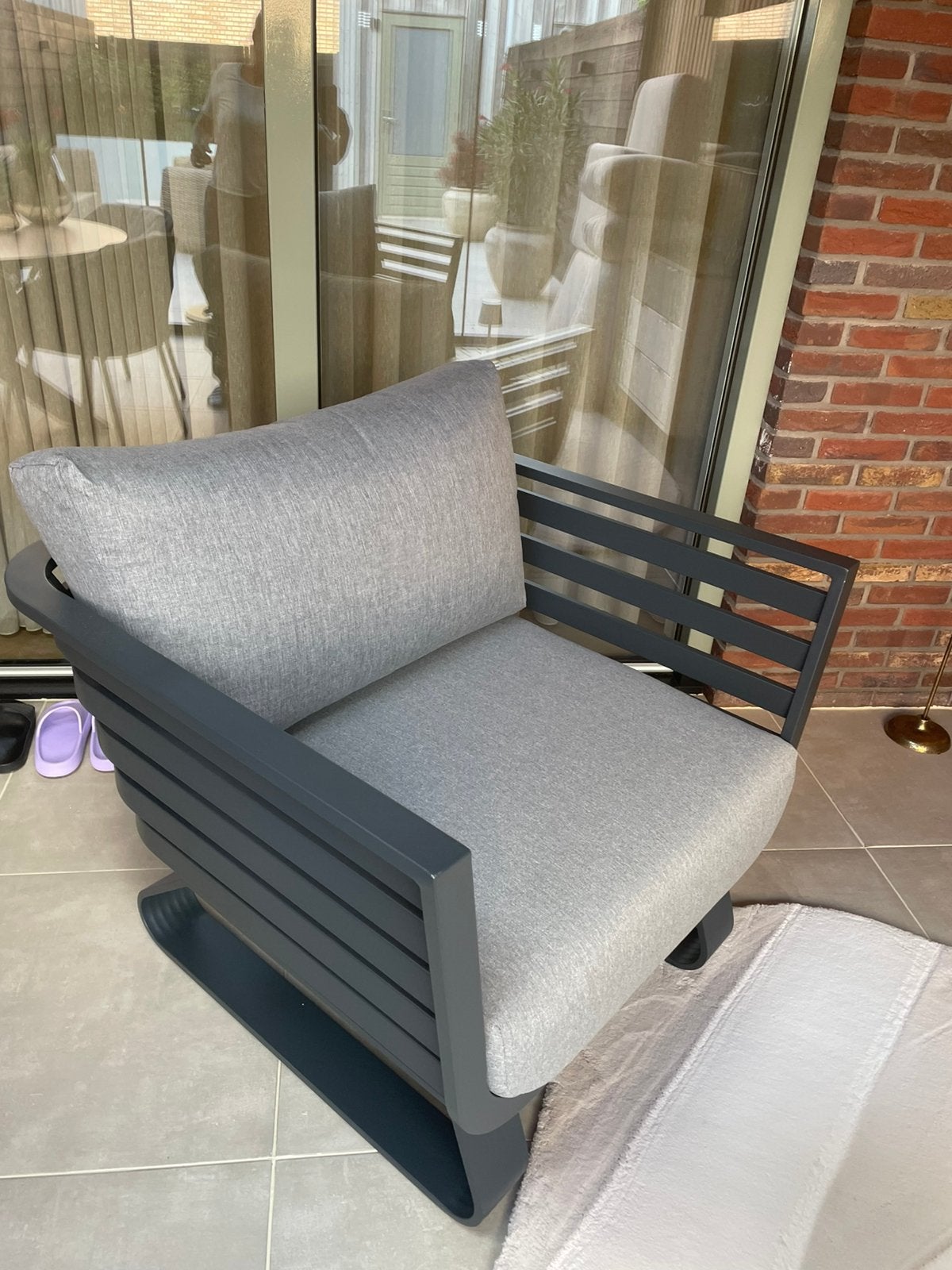 Santika Sovita lounge tuinstoel, Tuin en Terras, Ophalen, Aluminium, Zo goed als nieuw, Loungeset
