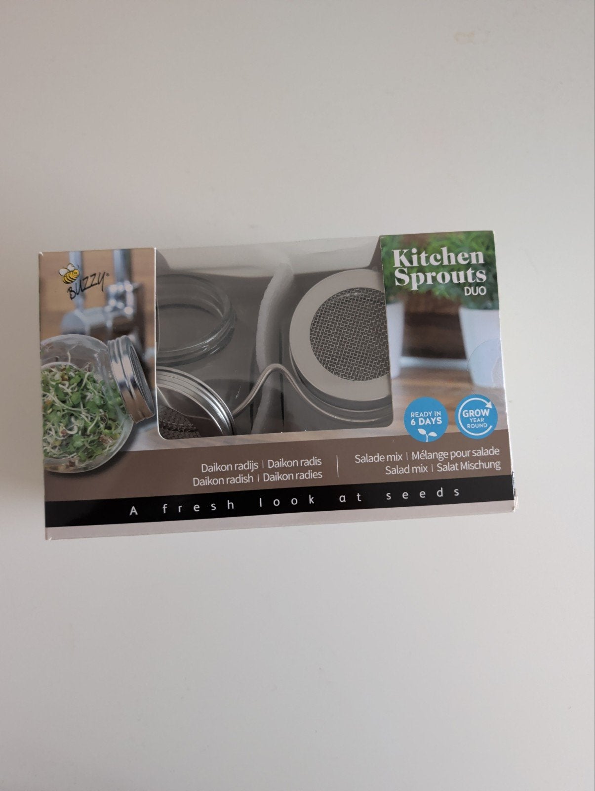 Buzzy Kitchen Sprouts Duo - Kweekset voor kiemen, Tuin en Terras, Kweekspullen, Nieuw, Kweekbak, Ophalen of Verzenden