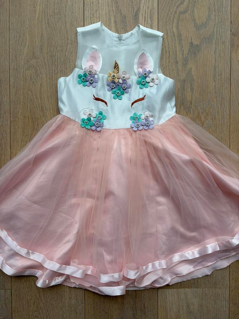 Feest jurk eenhoorn mt 134/140 als nieuw!, Kinderen en Baby's, Kinderkleding | Maat 134, Ophalen of Verzenden, Zo goed als nieuw