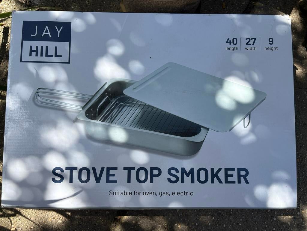 Jay Hill Rookoven - Stovetop Smoker met Rookmot, Tuin en Terras, Houtskoolbarbecues, Ophalen of Verzenden, Zo goed als nieuw, Met accessoires