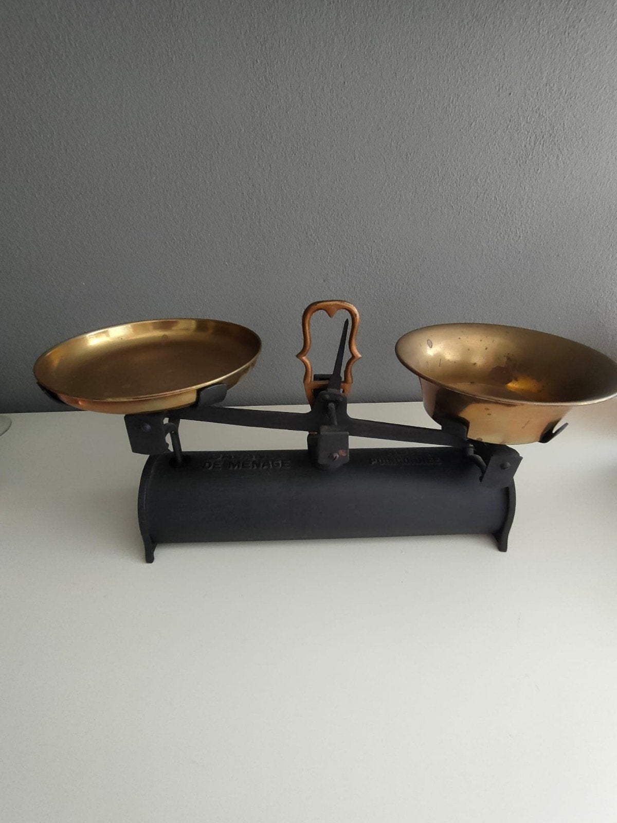 Brocante antieke weegschaal, Ophalen of Verzenden, 500 gram of grover, Minder dan 10 kg
