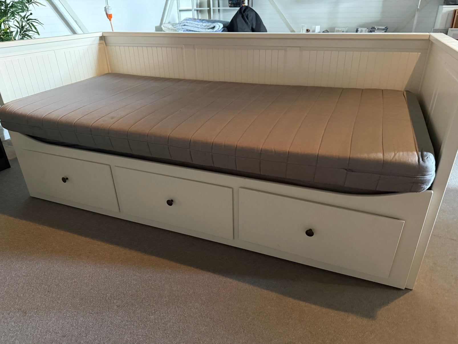 Ikea hemnes bedbank, Ophalen, Gebruikt, Wit, Tweepersoons