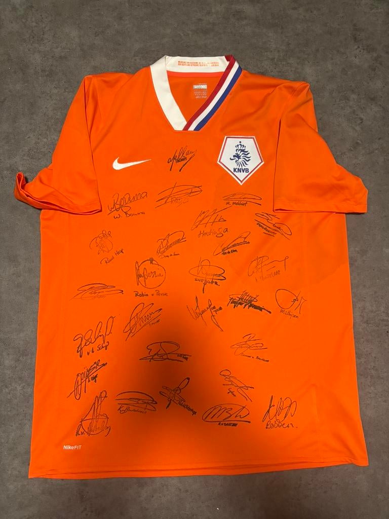 Gesigneerd nederlands elftal shirt ek 2008, Verzamelen, Sportartikelen en Voetbal, Ophalen of Verzenden, Zo goed als nieuw, Shirt