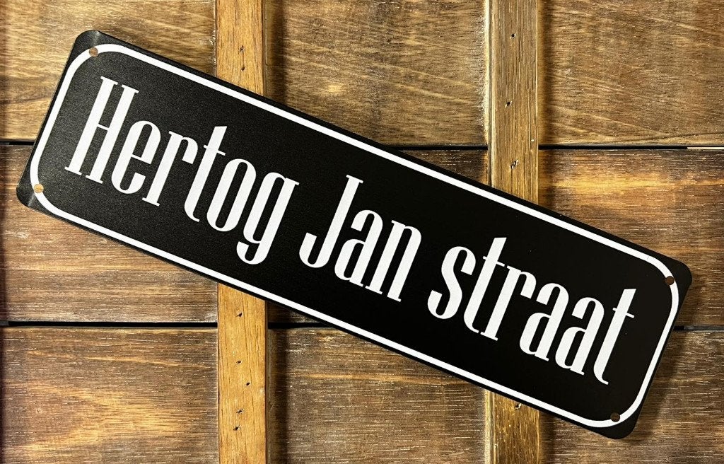 Hertog Jan Straat bier reclamebord van metaal wandbord deco, Ophalen of Verzenden, Nieuw, Reclamebord, Plaat of Schild, Hertog Jan