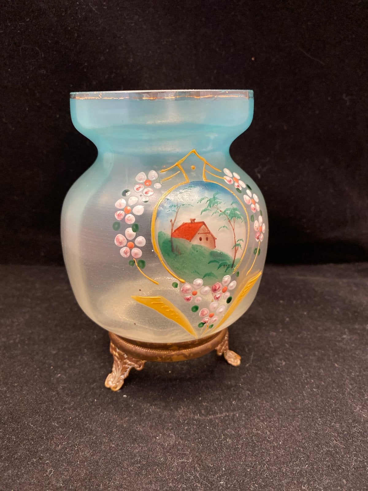 Vintage opaline vaasje, Antiek en Kunst, Antiek | Vazen, Ophalen of Verzenden