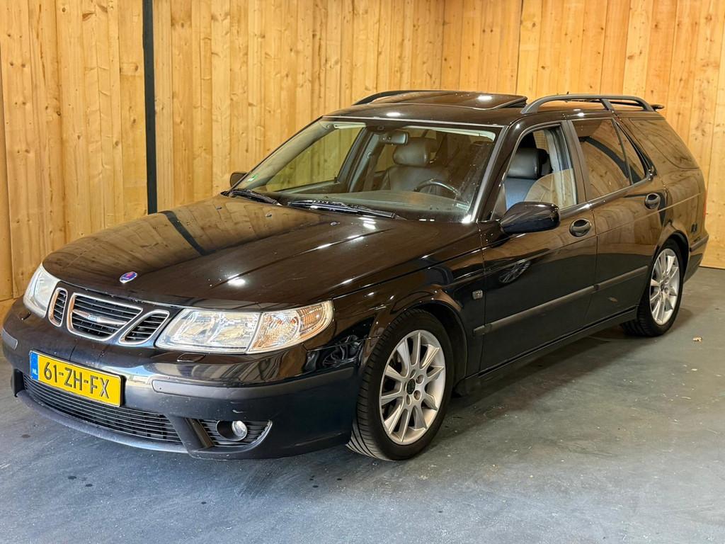 Saab 9-5 Estate 2.3 Turbo Aero 2001 Youngtimer Schuifdak VEE, 4 cilinders, 2290 cc, Leder en Stof, Zwart