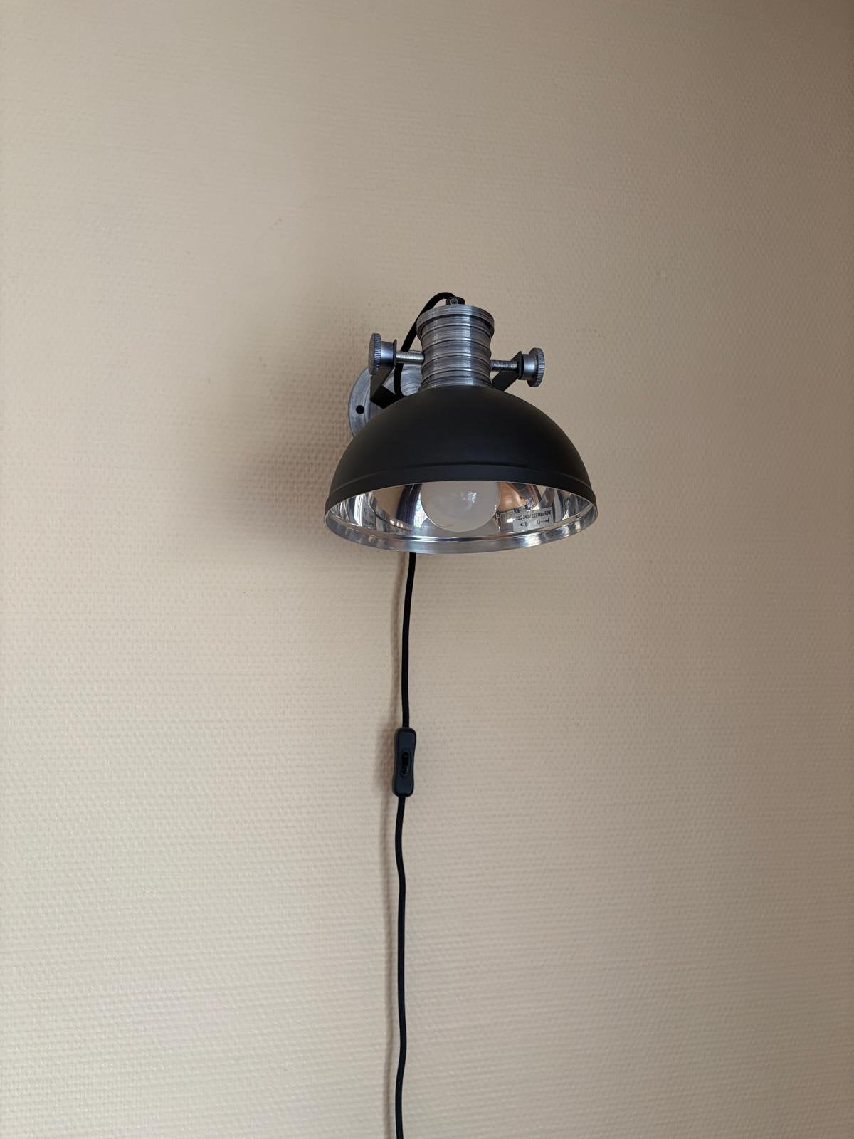 Industriële hanglamp en wandlamp zwart, Huis en Inrichting, Lampen | Vloerlampen, Ophalen, Zo goed als nieuw, Minder dan 100 cm