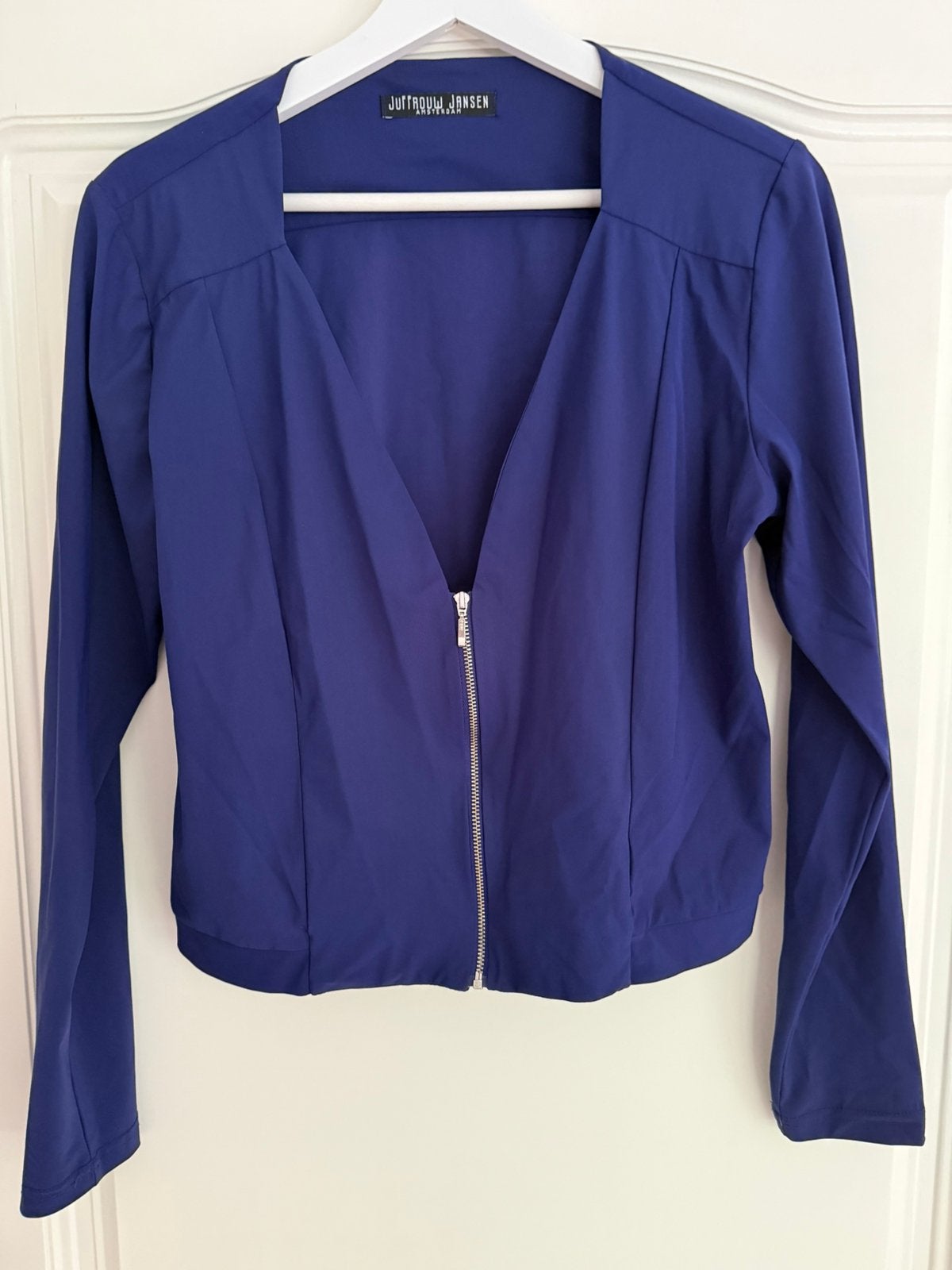 Juffrouw jansen jasje paars blauw m, Kleding | Dames, Ophalen of Verzenden, Zo goed als nieuw, Maat 38/40 (M), Paars