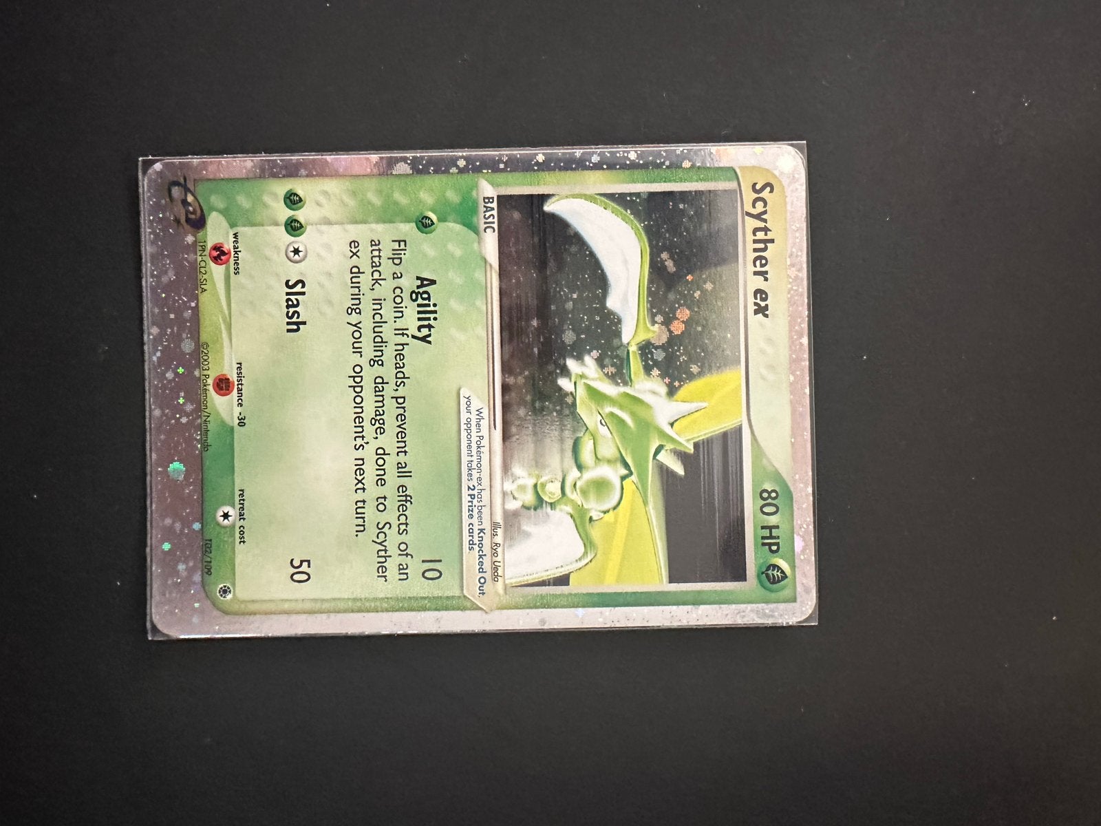 Scyther ex Pokémon Kaart (EX Team Rocket Returns), Ophalen of Verzenden, Gebruikt, Losse kaart, Foil