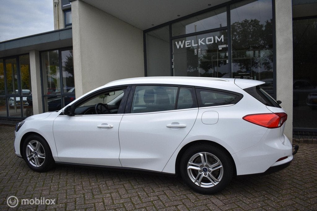 Ford Focus Wagon 1.0 EcoBoost Hybrid Trekhaak AGR Navi|LED, Stof, Wit, Origineel Nederlands, Lichtsensor