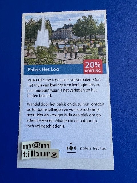 Paleis Het Loo 20% korting tot 1-7-2027, Tickets en Kaartjes, Drie personen of meer, Kortingsbon, Overige typen
