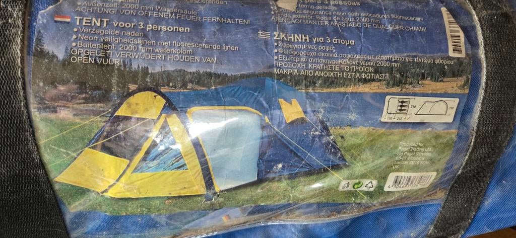 Compacte tent voor 3 personen - Ideaal voor kamperen!, Caravans en Kamperen, Ophalen, Zo goed als nieuw, Tot en met 3