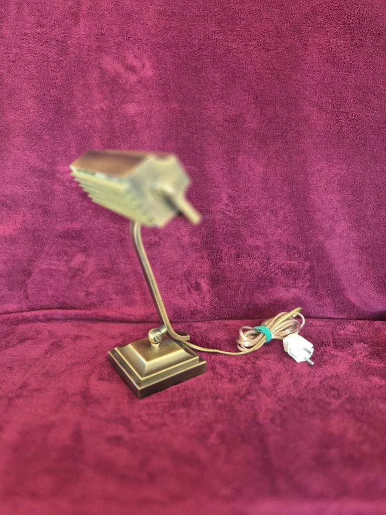Lampje messing, pianolampje, Bankierslampje vintage Art Deco, Huis en Inrichting, Lampen | Tafellampen, Overige typen, Art deco