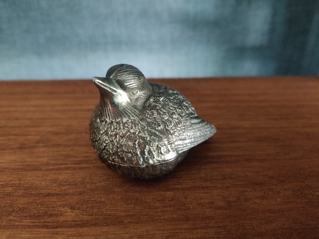 vintage vogel verzilverde zout- of peperstrooier, Verzenden