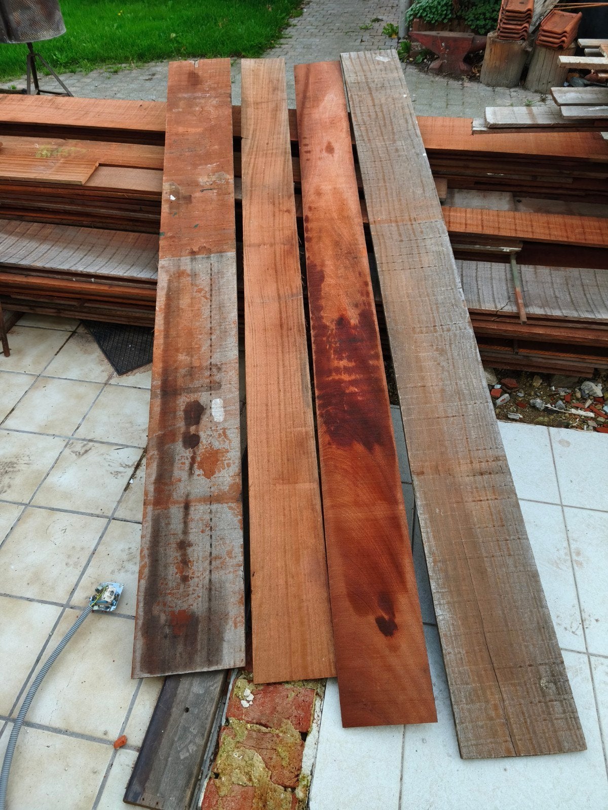 houten planken Iroko, gevelbekleding, Ophalen, Minder dan 25 mm, Nieuw, Plank