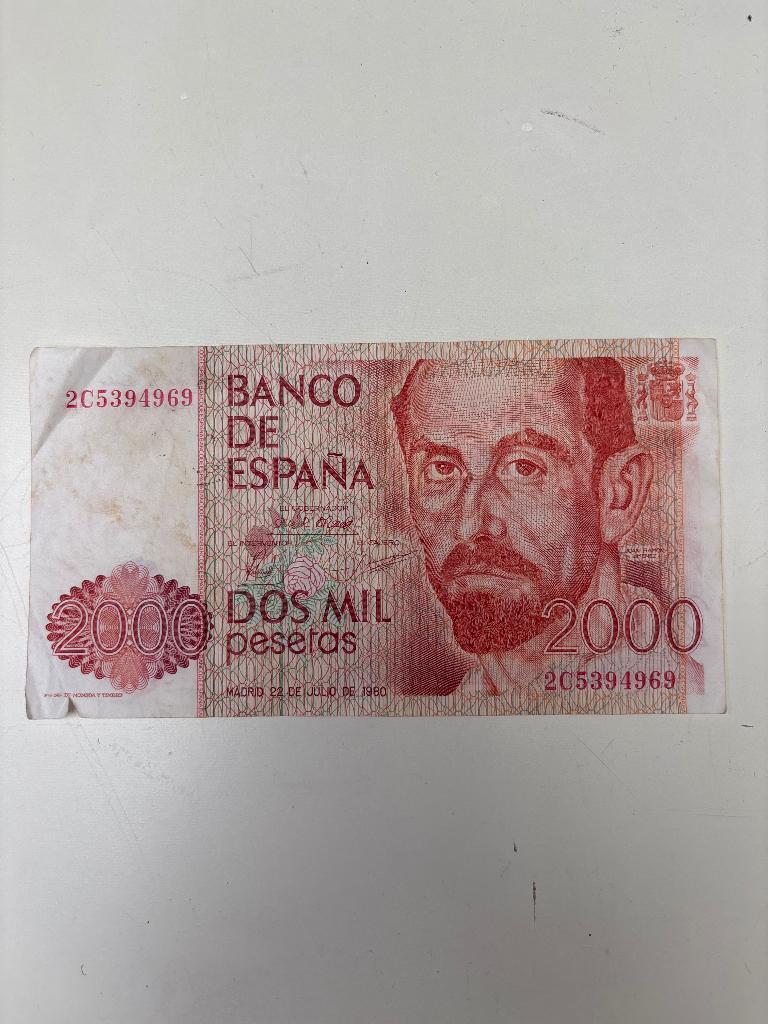 Biljet Peseta 2000 1980, Ophalen of Verzenden, Overige landen, Los biljet