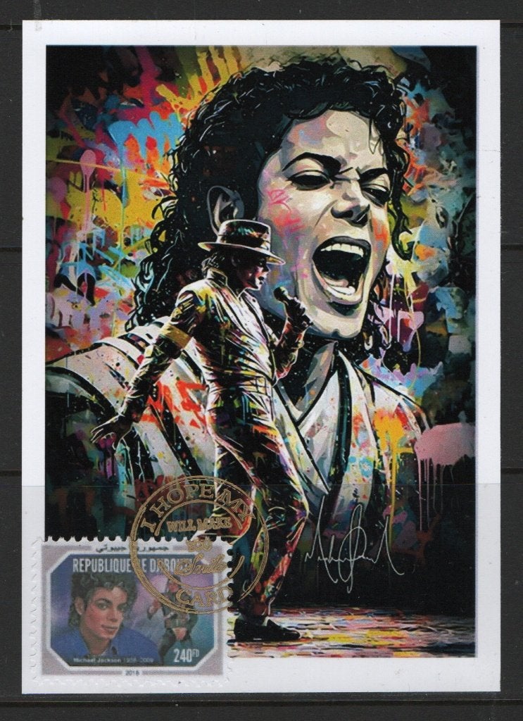 V16) postkaart MICHAEL JACKSON, Verzenden, Gestempeld, Noord-Amerika