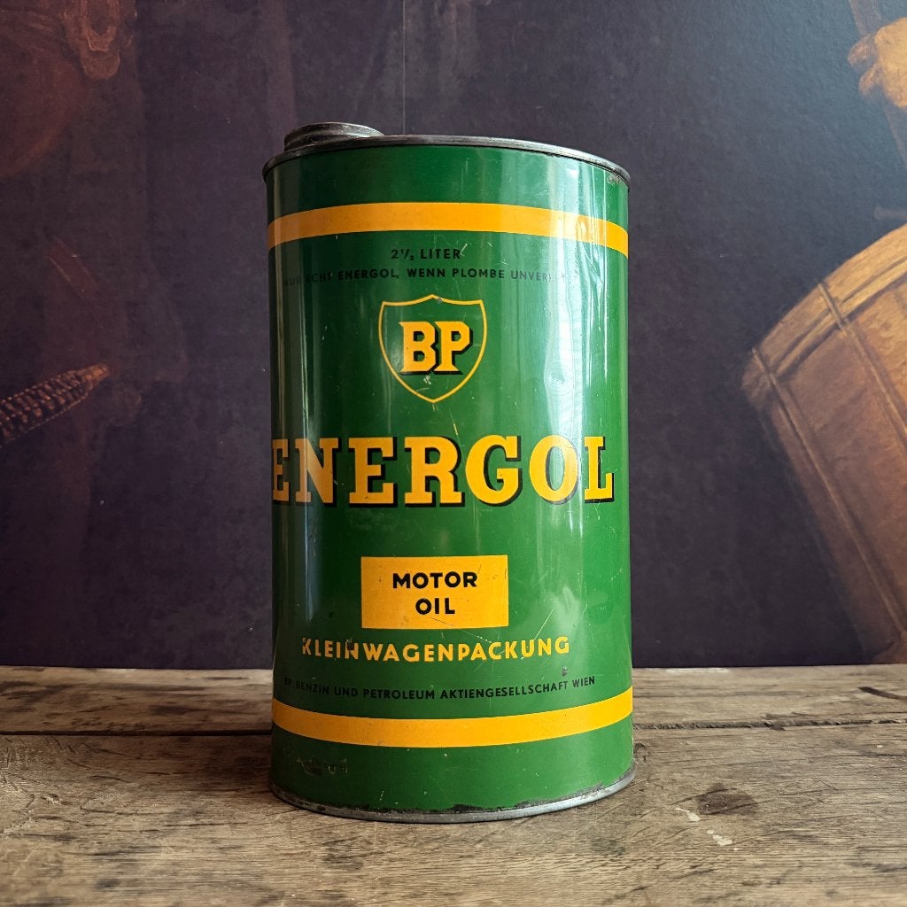 1940s BP Energol Motor Olieblik Olie Blik, Ophalen of Verzenden, Gebruikt