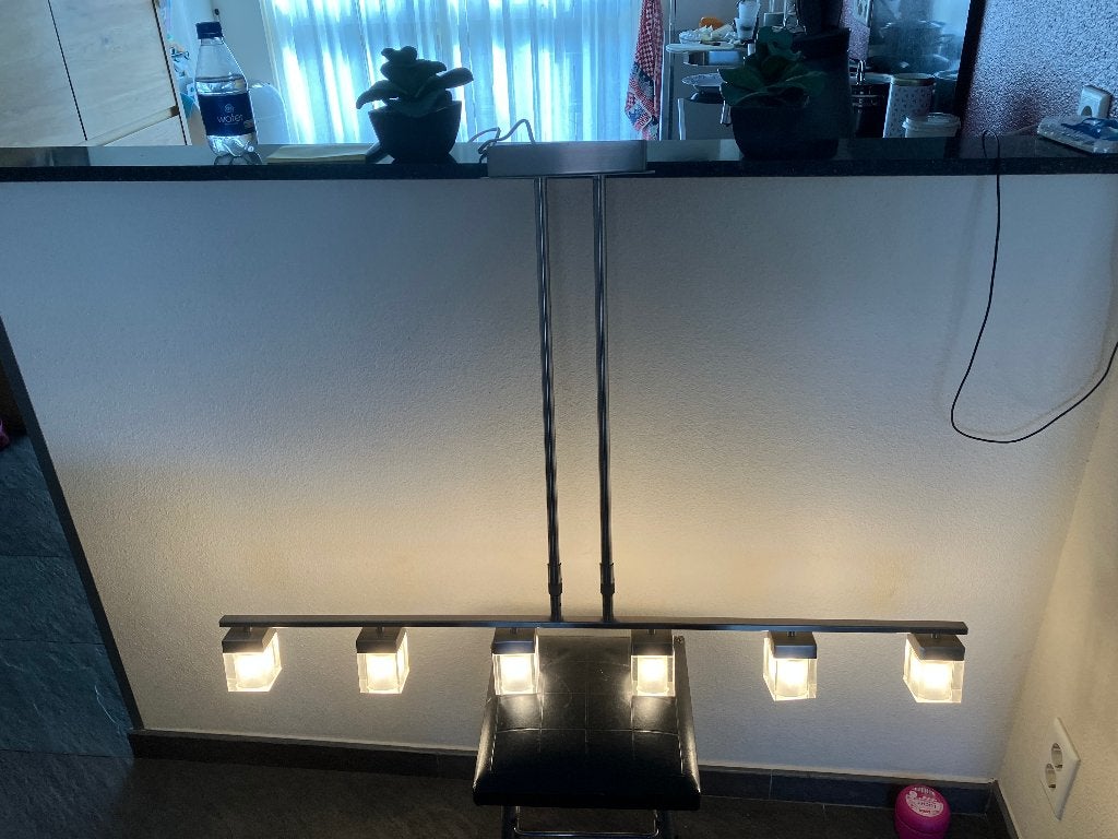 Hanglamp RVS, Ophalen, Zo goed als nieuw, Glas, Modern