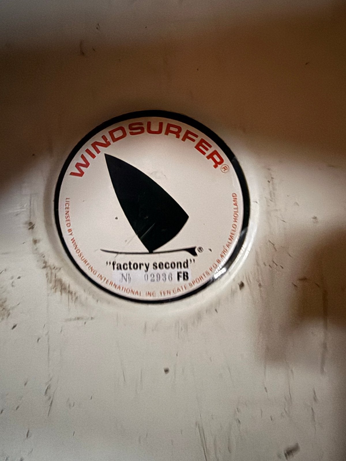 2 stuks Vintage Windsurfplank met giek - Windsurfer Calypso, Gebruikt, Met giek, 300 cm of meer, Plank
