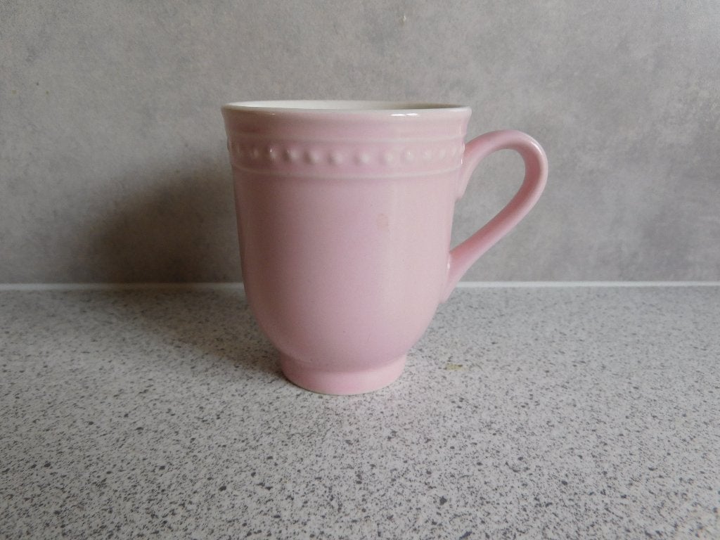 Senseo mok Parelrand Roze - Albert Heijn, Keramiek, Zo goed als nieuw, Albert Heijn, Modern