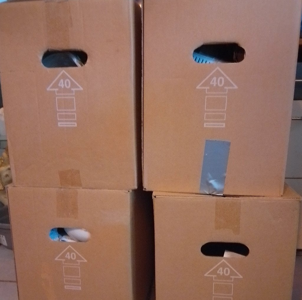 Grote partij! Tassen vol DVD's/CD's + 5 verhuisdozen, Ophalen, Gebruikt