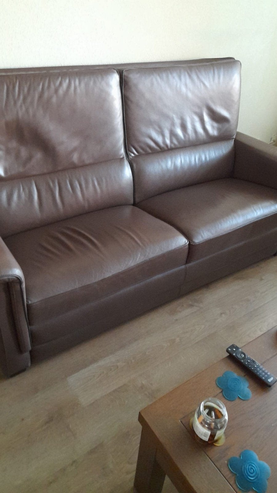 Comfortabele bruine senioren bank, Huis en Inrichting, Gebruikt, 150 tot 200 cm, Driepersoons, Ophalen of Verzenden