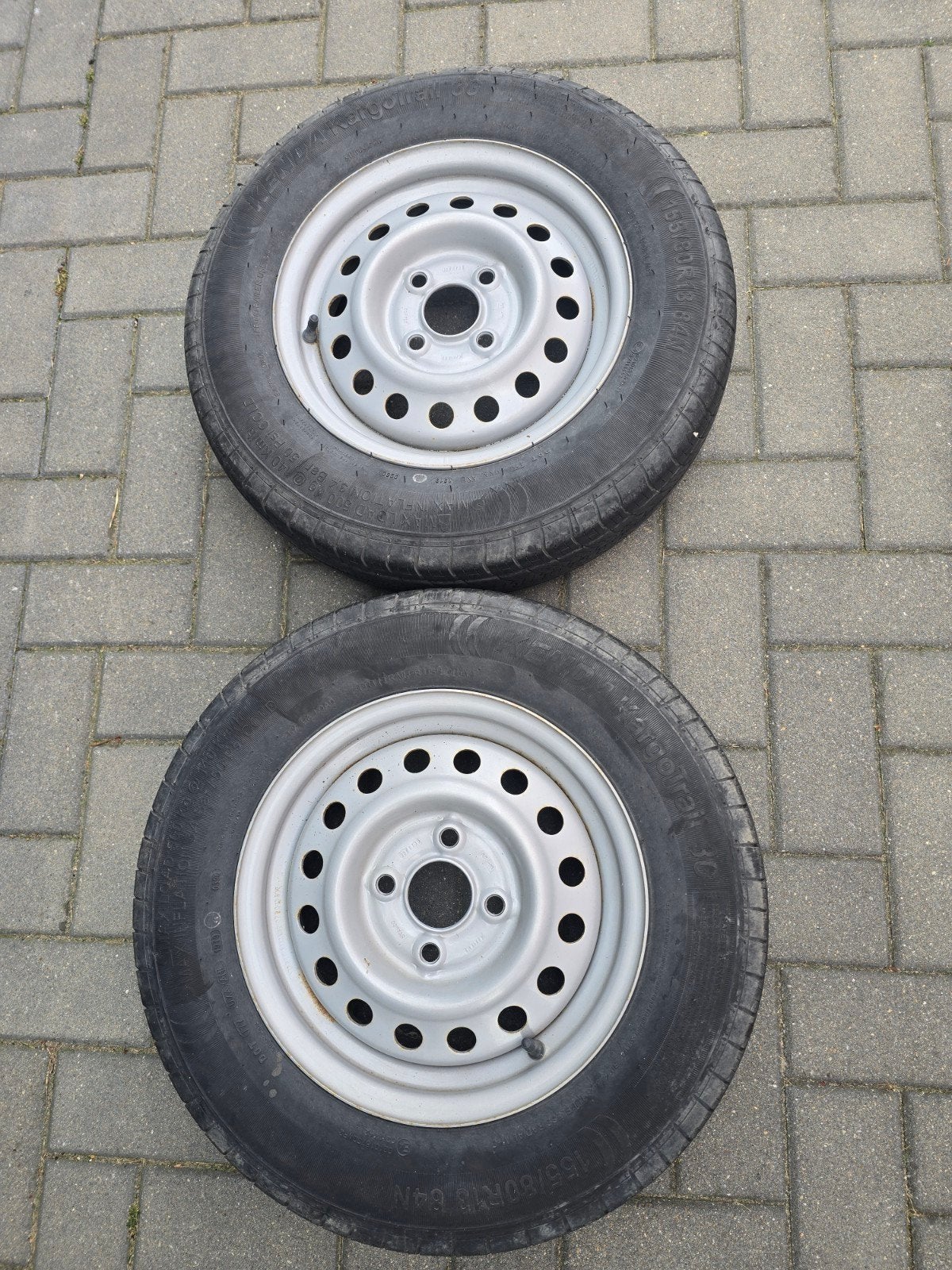 2 stuks aanhanger wielen 155/80R13, Auto diversen, Aanhangwagen-onderdelen, Ophalen, Gebruikt