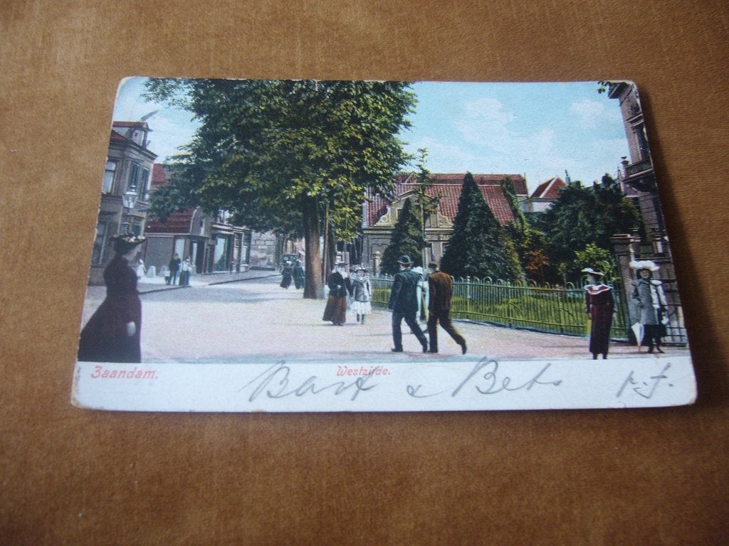ZAANDAM  =  WESTZIJDE    BRIEFKAART  1907, Ophalen of Verzenden, Voor 1920, Gelopen, Noord-Holland