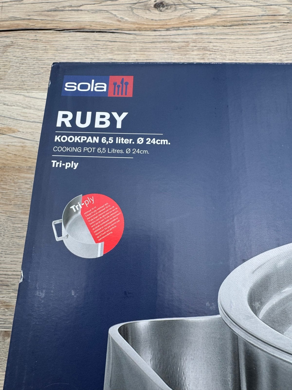 Sola Ruby Kookpan 6,5 liter Ø 24cm - Nieuw, Huis en Inrichting, Met deksel, Ophalen of Verzenden, Nieuw, Kookpan