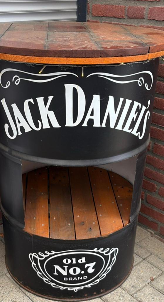 Jack Daniel's olievat bar / bijzettafel, Minder dan 50 cm, Gebruikt, Rond, Minder dan 50 cm