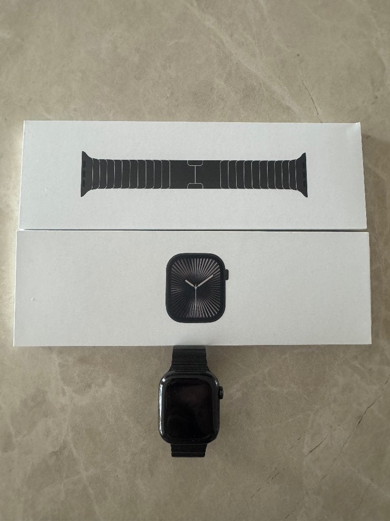 Apple watch zwart, series 10, 42mm Slate Titanium, Ophalen, Apple Watch ⌚️, Zwart, IOS