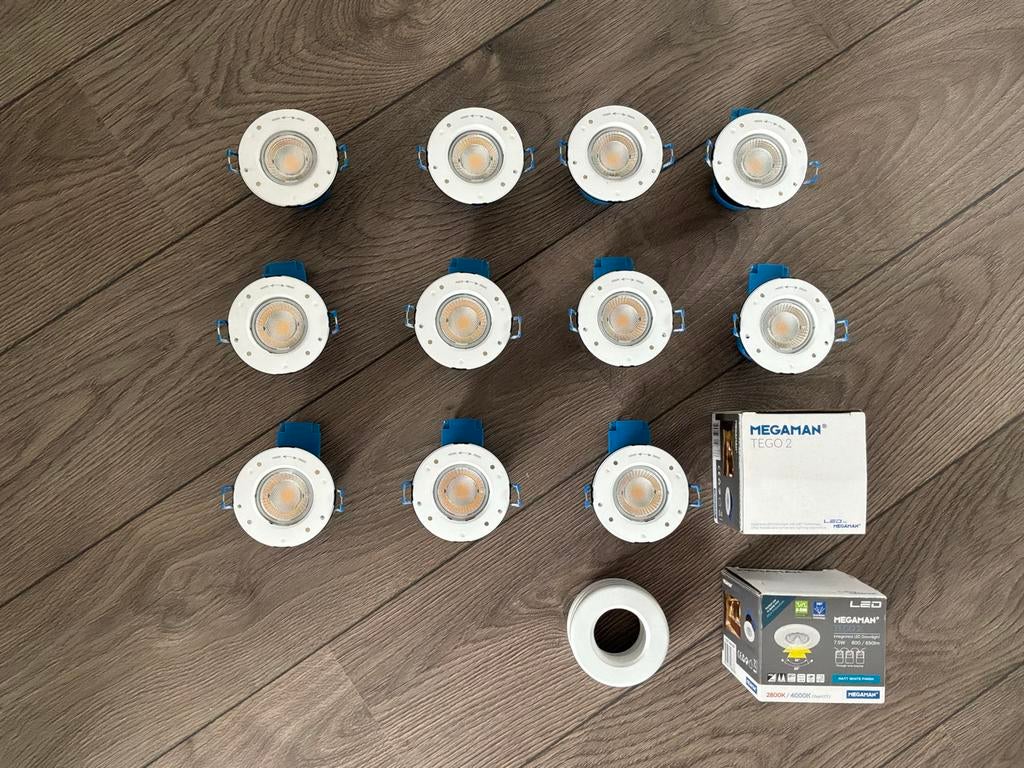 13 x Megaman TEGO LED Downlight/Spot 710837 / MM10837, Ophalen of Verzenden, Zo goed als nieuw, Plafondspot of Wandspot