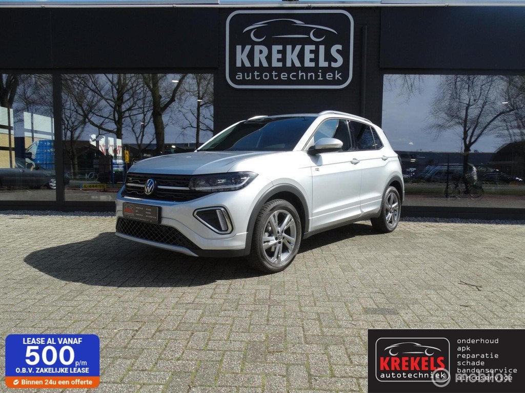 Volkswagen T-Cross 1.5 TSI R-Line | Afneembare trekhaak, Auto's, Volkswagen, Zwart, 4 cilinders, 150 pk, 1226 kg