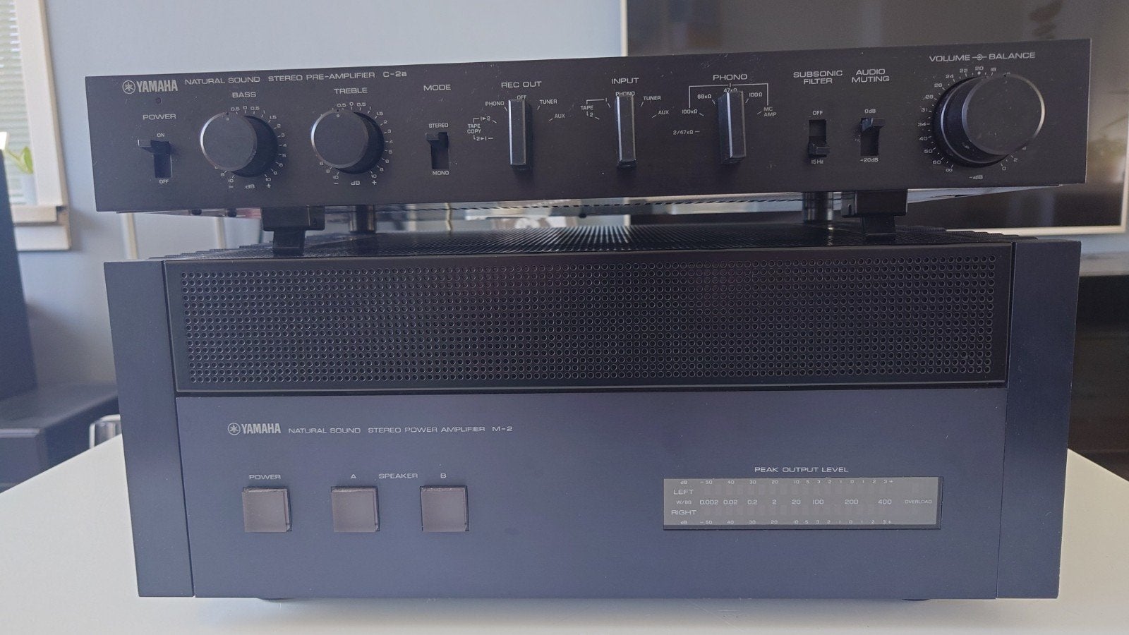 Yamaha C2a voorversterker  + Yamaha M2 eindversterker, Yamaha, Ophalen of Verzenden, Zo goed als nieuw, 120 watt of meer