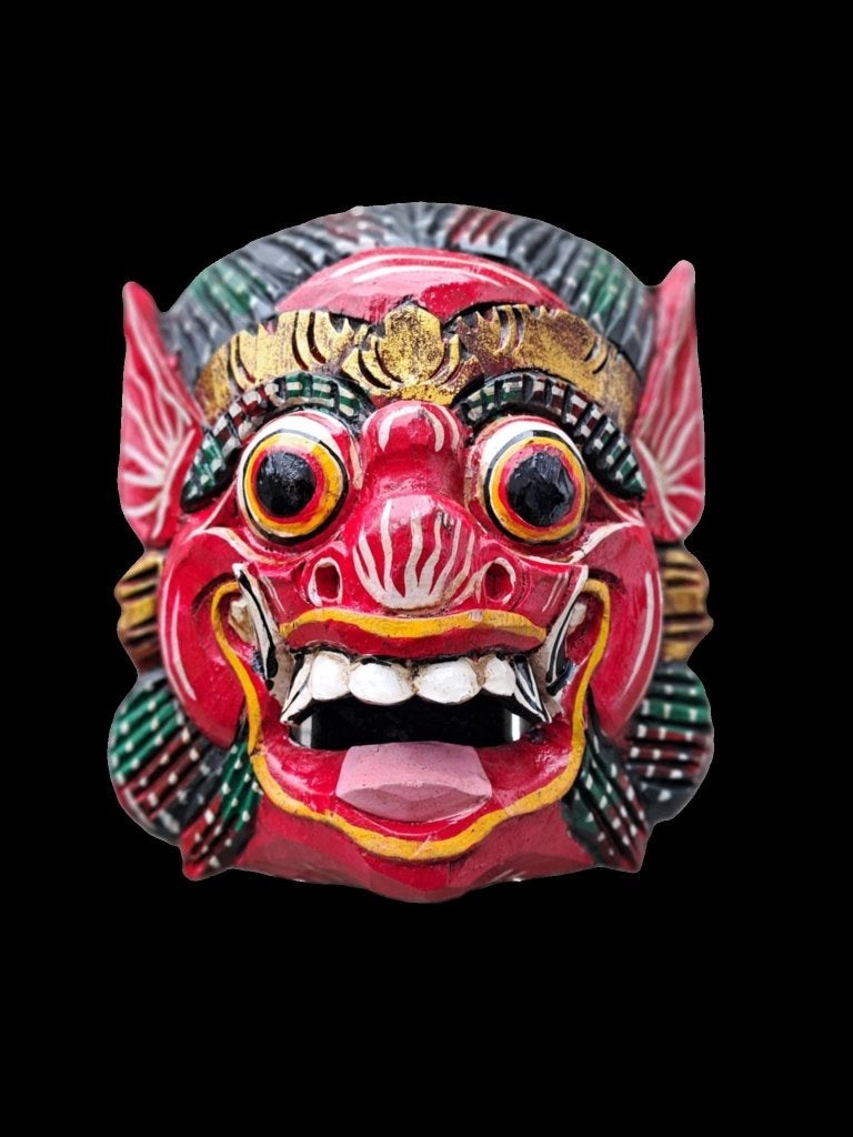 Barong-masker/Indonesië/Bali/boswachter/handgemaakt, 22 cm, Hout, Nieuw, Ophalen of Verzenden