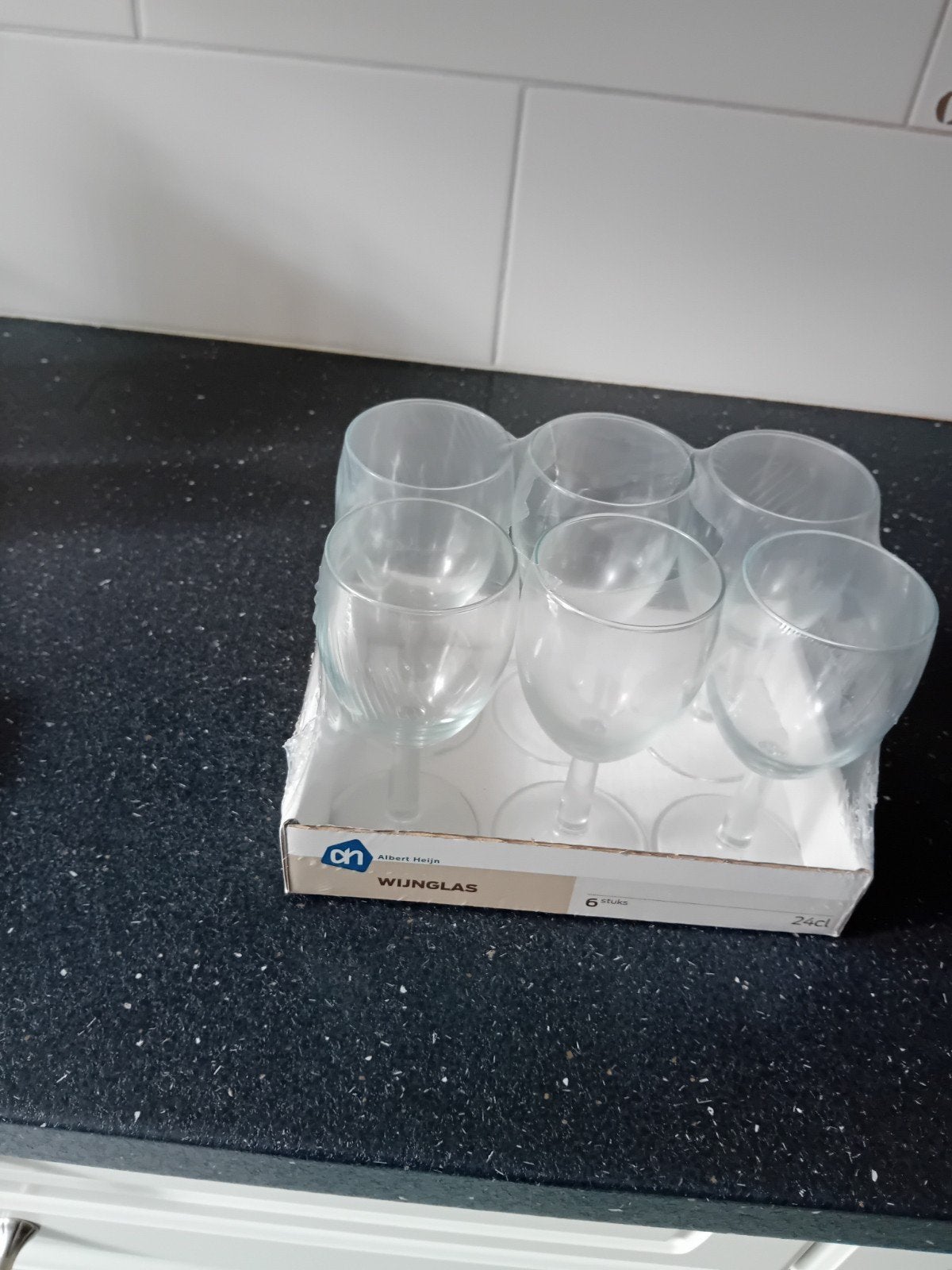 AH Wijnglazen - Set van 6 (Nieuw in verpakking), Ophalen of Verzenden, Nieuw, Glas
