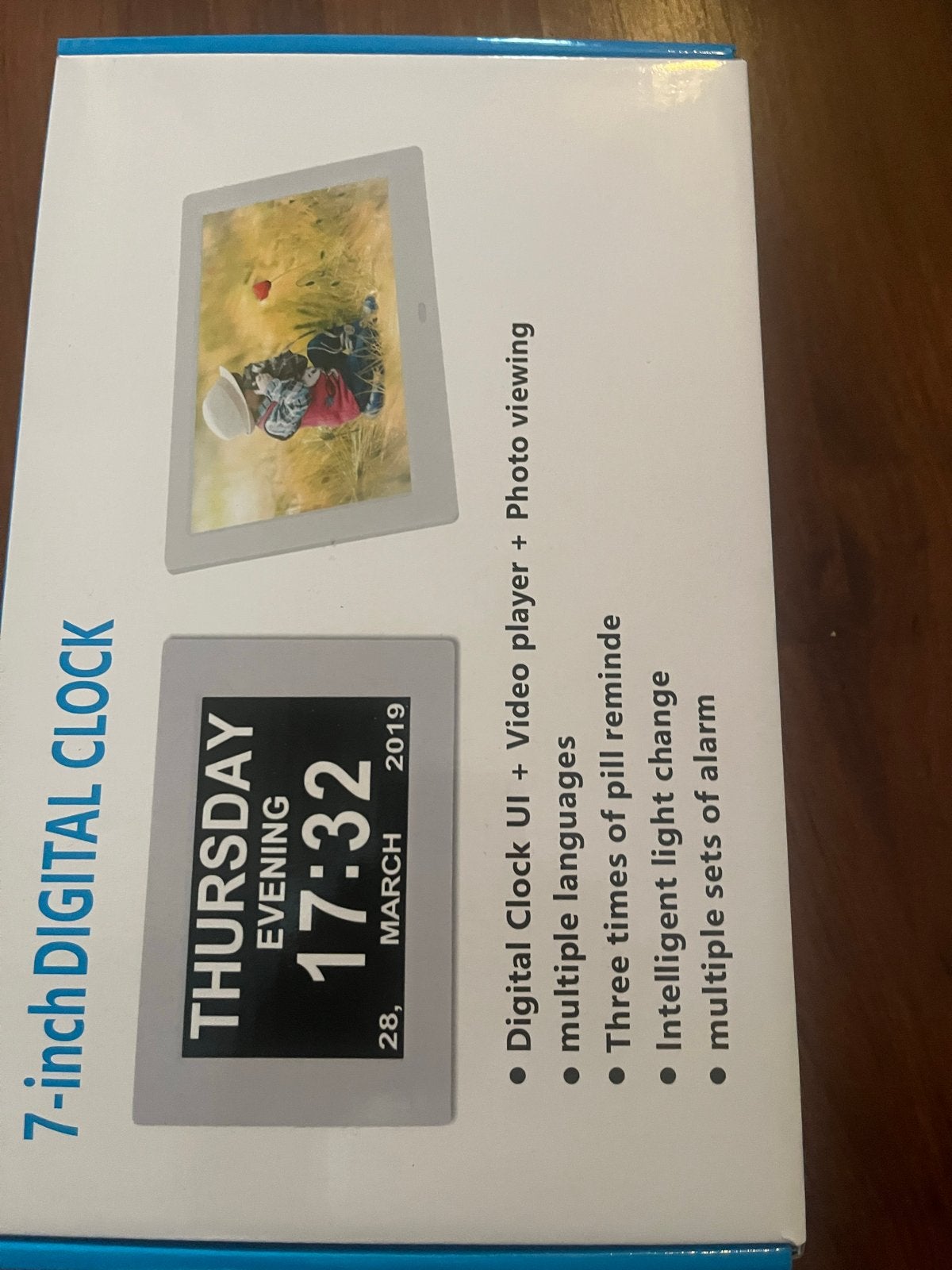 7-inch Digitale Klok met Fotolijst - Nieuw in Doos, Audio, Tv en Foto, Overige merken, Nieuw, Ophalen of Verzenden, Kleiner dan 8 inch